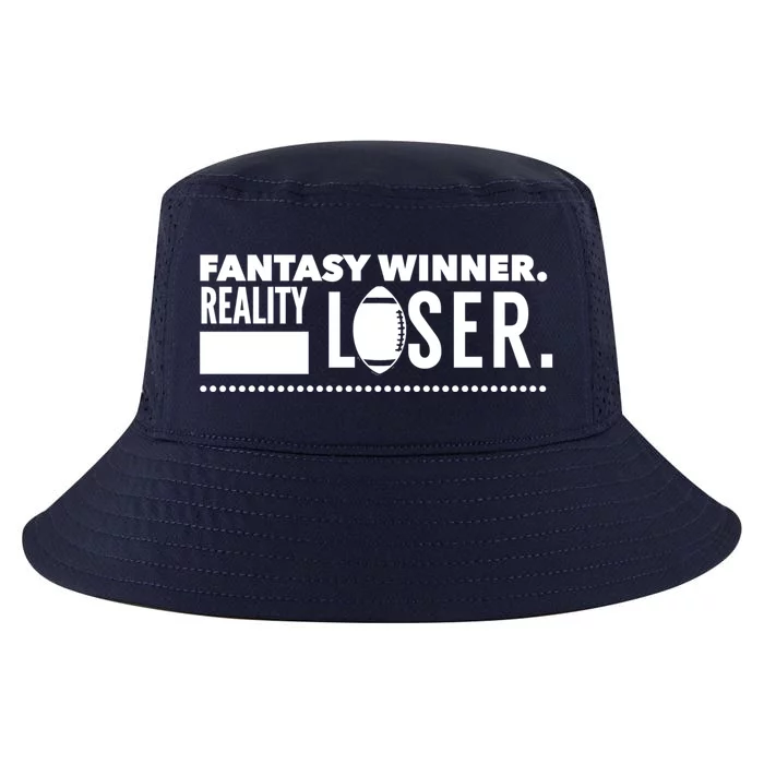 Fantasy Winner Reality Loser Fantasy Football Champion Gift Cool Comfort Performance Bucket Hat