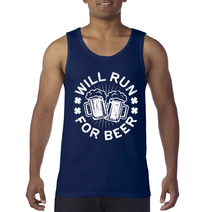 Funny Will Run For Beer Saint Patricks Day Gift Tank Top