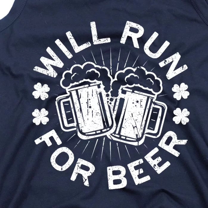 Funny Will Run For Beer Saint Patricks Day Gift Tank Top