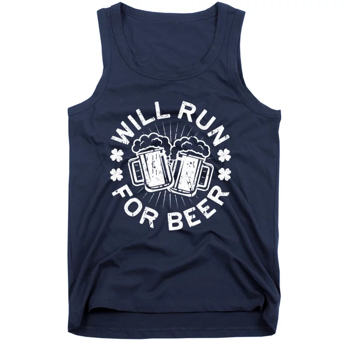 Funny Will Run For Beer Saint Patricks Day Gift Tank Top