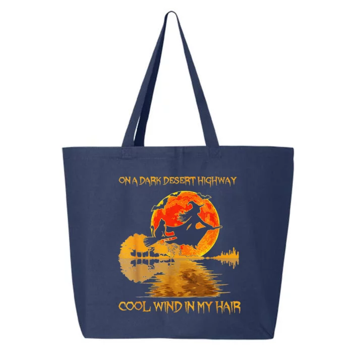 Funny Witch Riding Brooms On A Dark Desert Highways Cat Halloween 25L Jumbo Tote