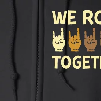 Funny We Rock Together Hands Rock Lovers Full Zip Hoodie