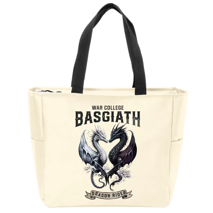 Fourth Wing Romantasy Dark Academia Dragons YA Fantasy Book Zip Tote Bag