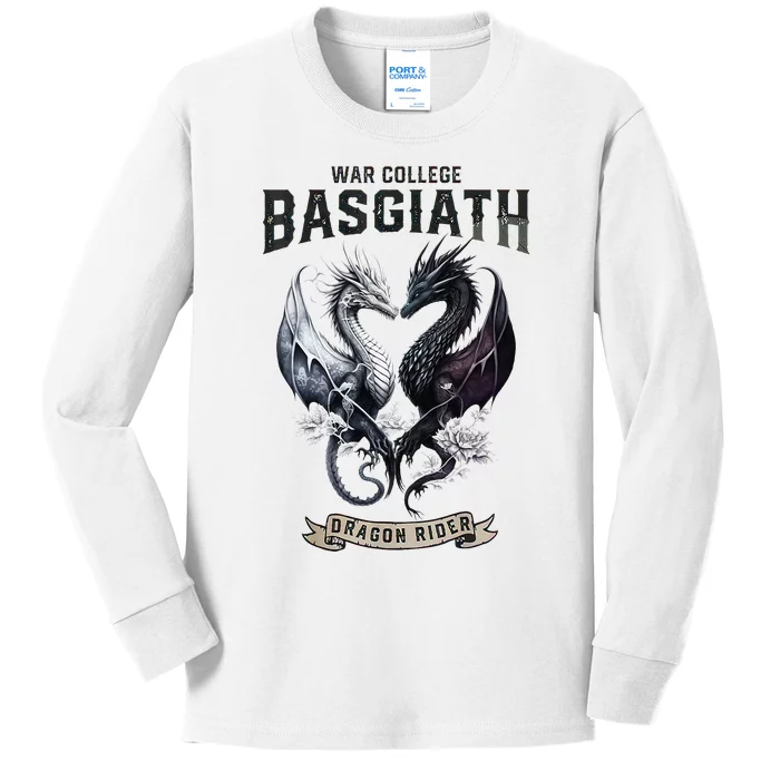 Fourth Wing Romantasy Dark Academia Dragons YA Fantasy Book Kids Long Sleeve Shirt