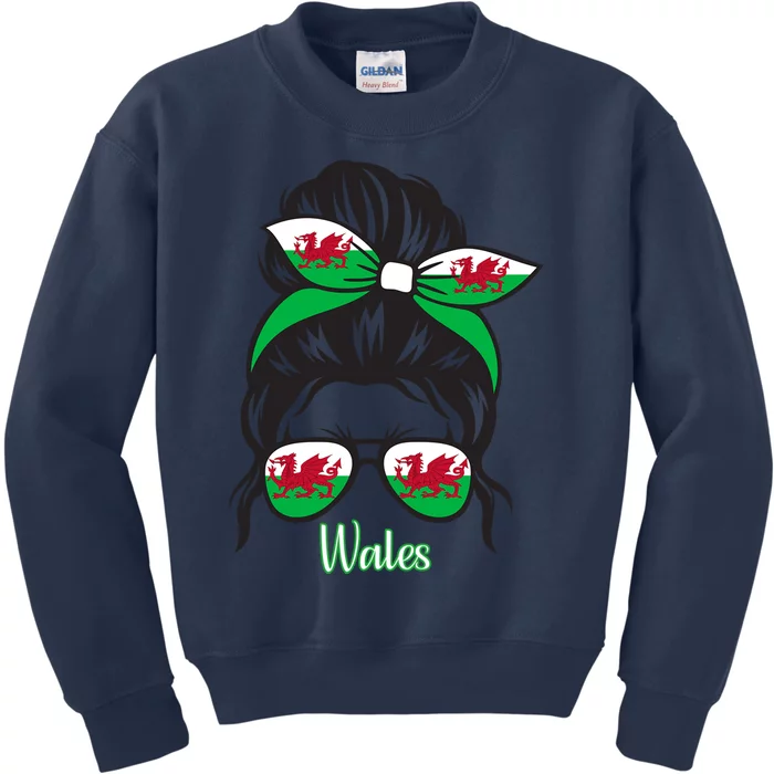 Funny Wales Roots Wales Flag Kids Sweatshirt