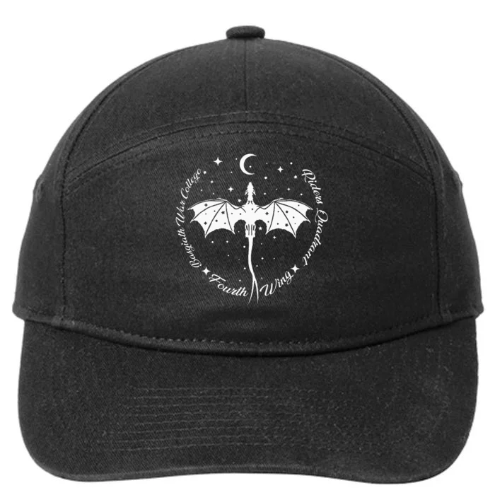 Fourth Wing Romantasy Dragons Yarros Basgiath Fantasy Book 7-Panel Snapback Hat