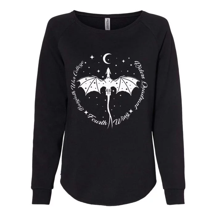 Fourth Wing Romantasy Dragons Yarros Basgiath Fantasy Book Womens California Wash Sweatshirt