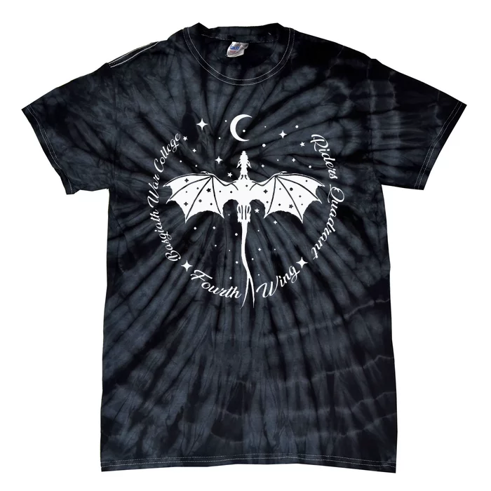 Fourth Wing Romantasy Dragons Yarros Basgiath Fantasy Book Tie-Dye T-Shirt