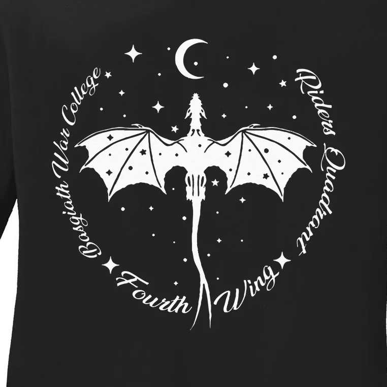 Fourth Wing Romantasy Dragons Yarros Basgiath Fantasy Book Ladies Long Sleeve Shirt