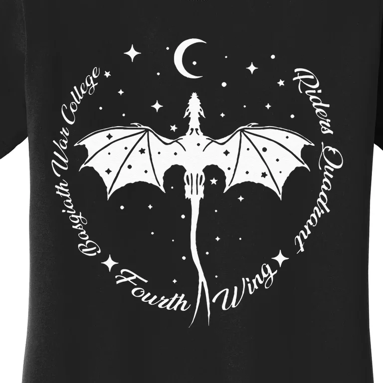 Fourth Wing Romantasy Dragons Yarros Basgiath Fantasy Book Women's T-Shirt