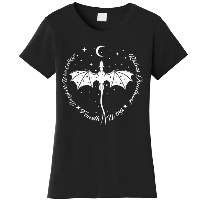 Fourth Wing Romantasy Dragons Yarros Basgiath Fantasy Book Women's T-Shirt