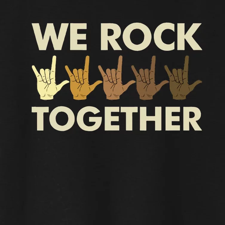 Funny We Rock Together Women's Crop Top Tee