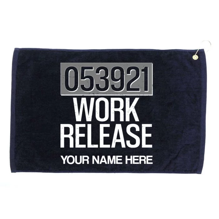 Funny Work Release Personalize Custom Name Grommeted Golf Towel