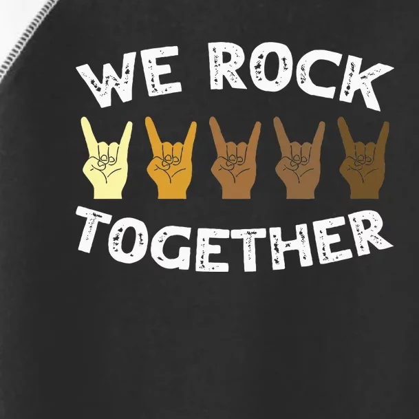 Funny We Rock Together Rocker Skeleton Hand Toddler Fine Jersey T-Shirt