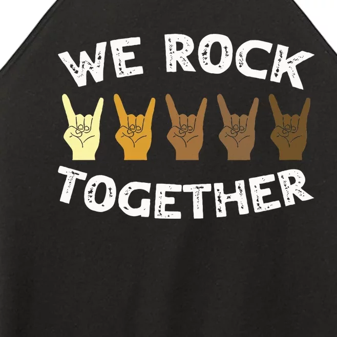 Funny We Rock Together Rocker Skeleton Hand Women’s Perfect Tri Rocker Tank