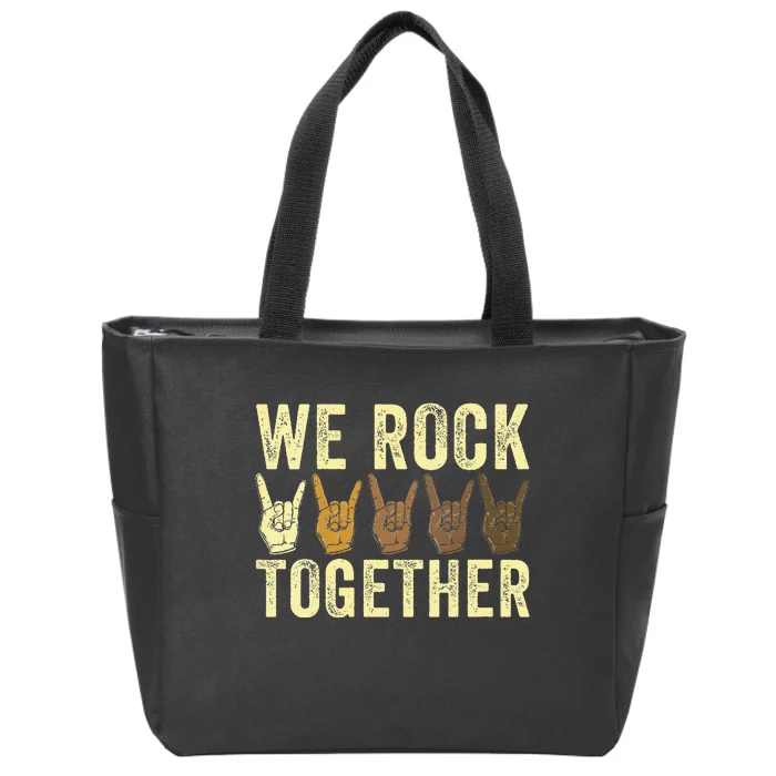 Funny We Rock Together Zip Tote Bag