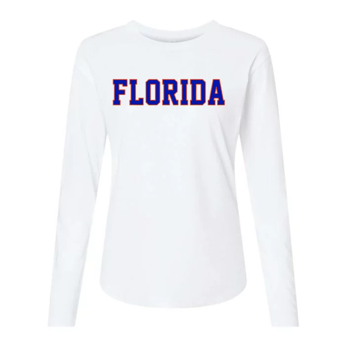 Florida Women Retro Orange Womens Cotton Relaxed Long Sleeve T-Shirt