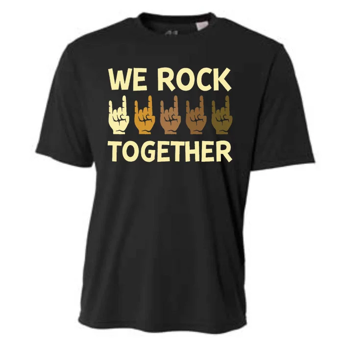 Funny We Rock Together Hands Rock Lovers Cooling Performance Crew T-Shirt