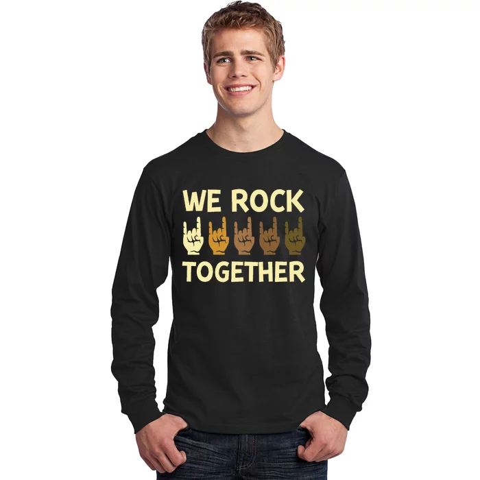 Funny We Rock Together Hands Rock Lovers Long Sleeve Shirt