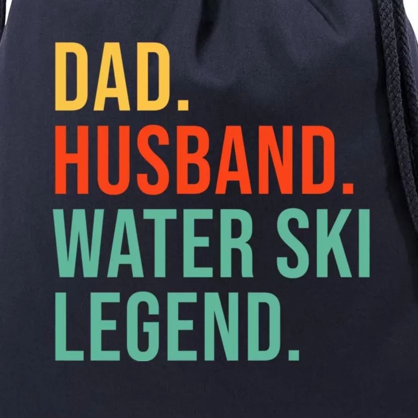 Funny Water Ski Dad Husband Legend Coaching Father's Day Gift Drawstring Bag