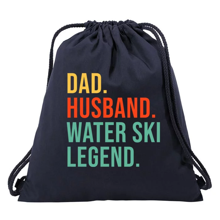 Funny Water Ski Dad Husband Legend Coaching Father's Day Gift Drawstring Bag