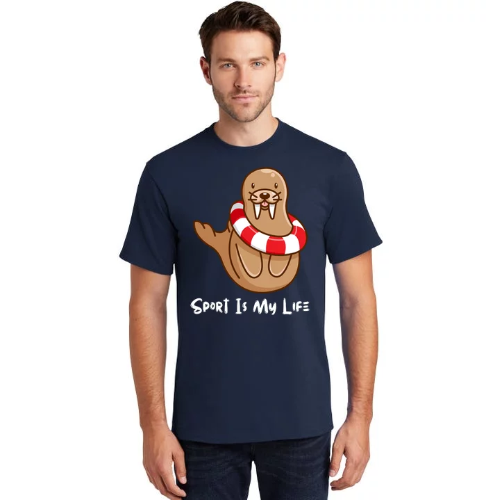 Funny Walrus Sport Is My Life Tall T-Shirt