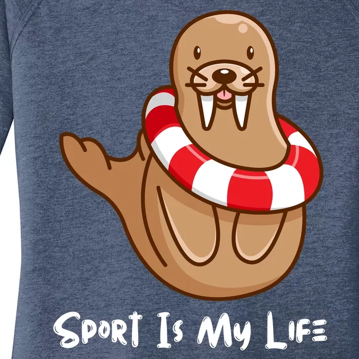 Funny Walrus Sport Is My Life Women's Perfect Tri Tunic Long Sleeve Shirt