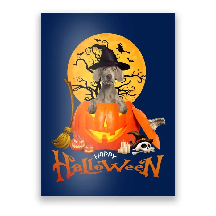 Funny Weimaraner Spooky Halloween Poster