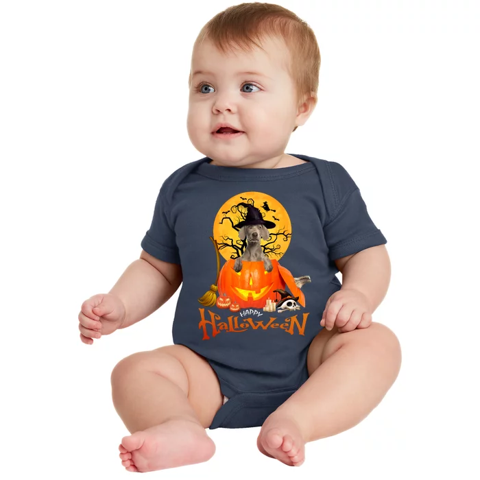 Funny Weimaraner Spooky Halloween Baby Bodysuit