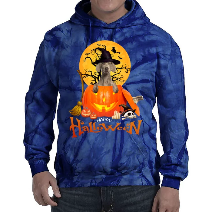 Funny Weimaraner Spooky Halloween Tie Dye Hoodie