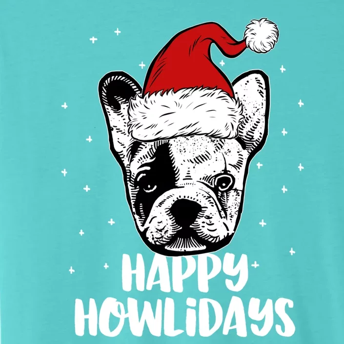 Frenchie Wearing Santa Hat Christmas Happy Howlidays Gift ChromaSoft Performance T-Shirt