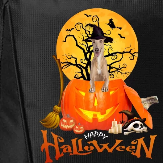 Funny Whippet Spooky Halloween City Backpack