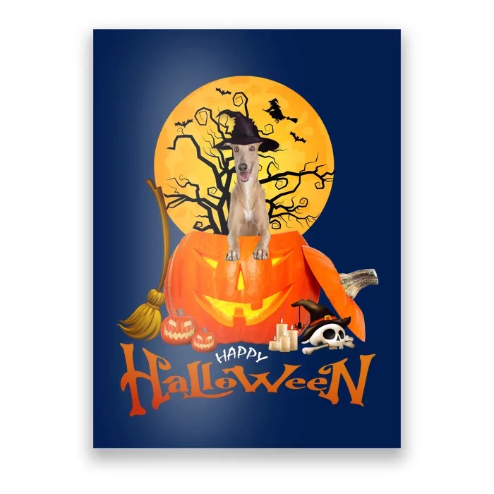 Funny Whippet Spooky Halloween Poster