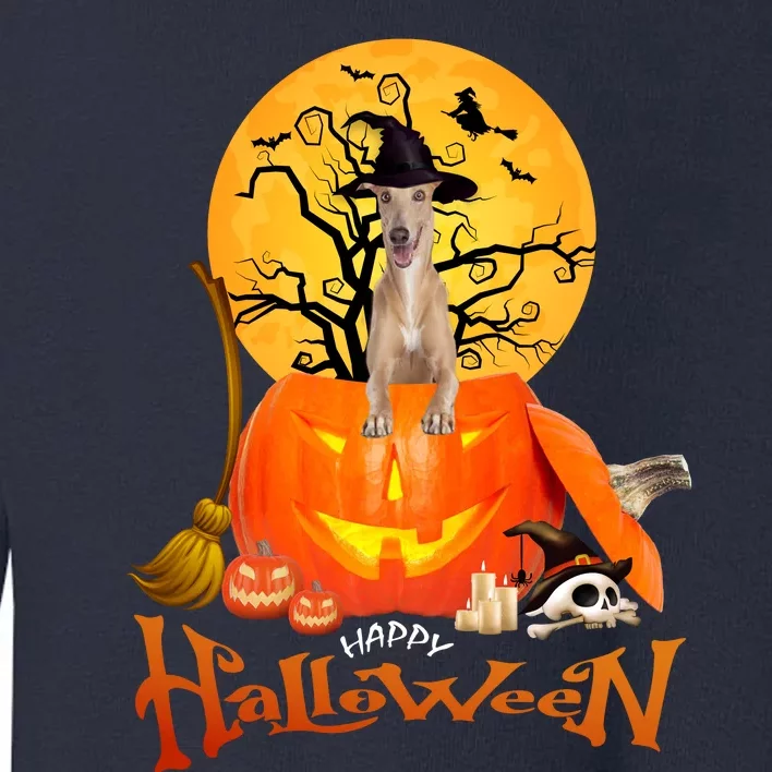 Funny Whippet Spooky Halloween Toddler Sweatshirt