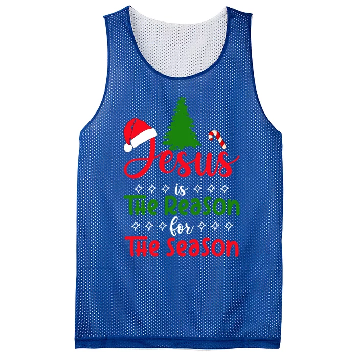 Family Winter Santa Christmas Family Jesus Is The Reason Funny Gift Mesh Reversible Basketball Jersey Tank