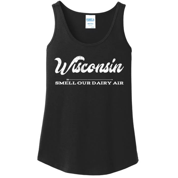 Funny Wisconsin Smell Our Dairy Air Gift Ladies Essential Tank