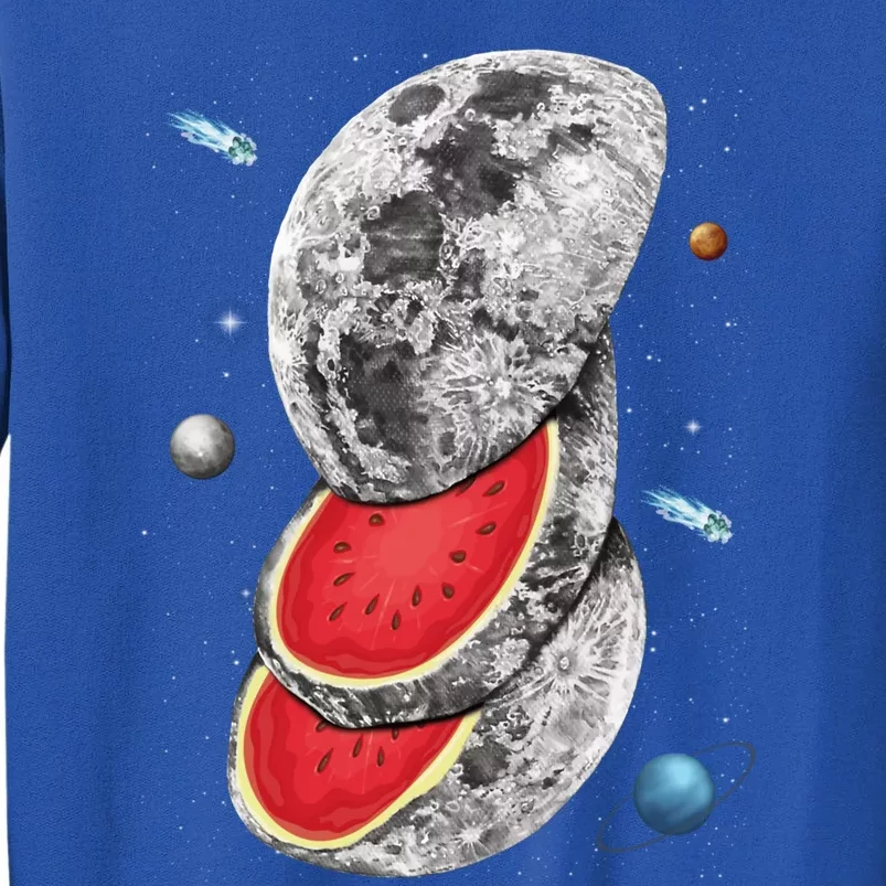 Funny Watermelon Slices Moon Planet Tropical Melon Summer Meaningful Gift Sweatshirt