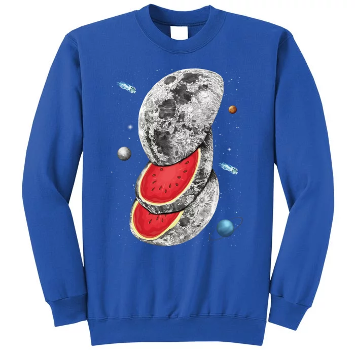 Funny Watermelon Slices Moon Planet Tropical Melon Summer Meaningful Gift Sweatshirt