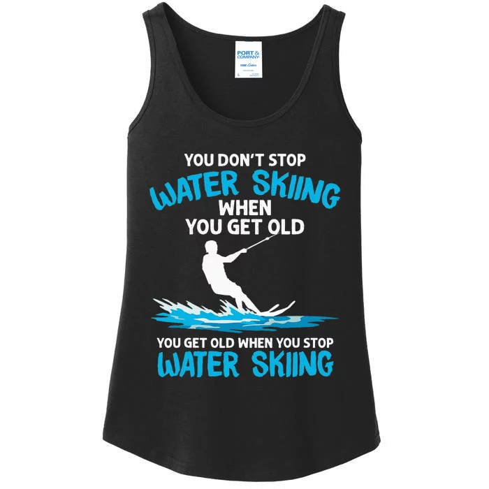 Funny Water Skiing Designs For Men Women Water Skier Athlete Ladies Essential Tank