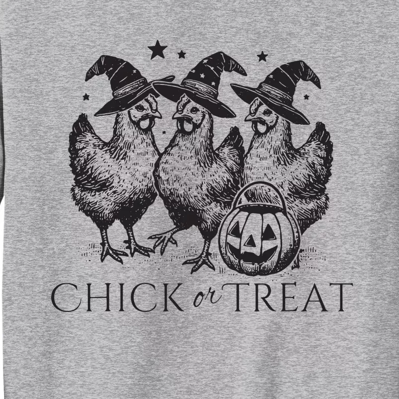 Funny Witch Spooky Chicken Halloween Costume Chick Or Treat Tall Sweatshirt