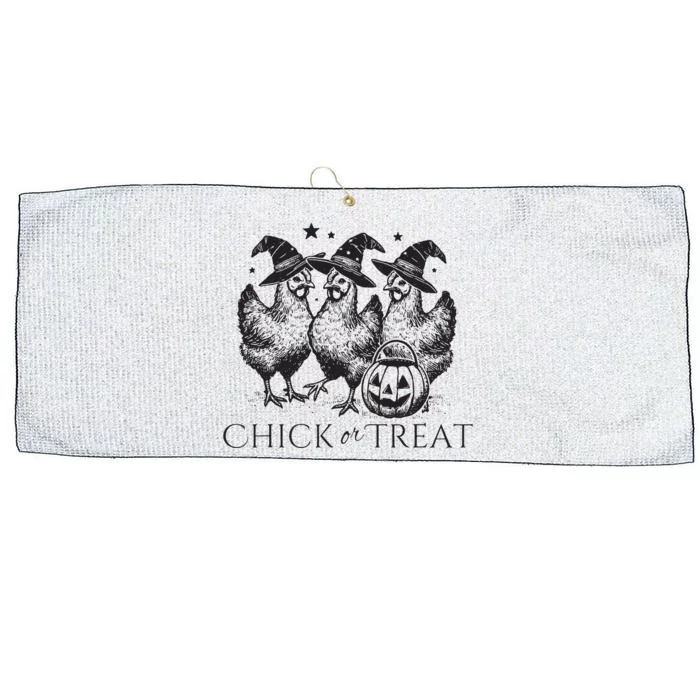 Funny Witch Spooky Chicken Halloween Costume Chick Or Treat Large Microfiber Waffle Golf Towel