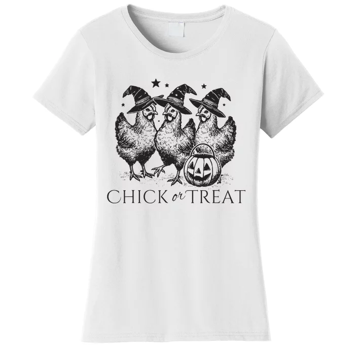 Funny Witch Spooky Chicken Halloween Costume Chick Or Treat Women's T-Shirt