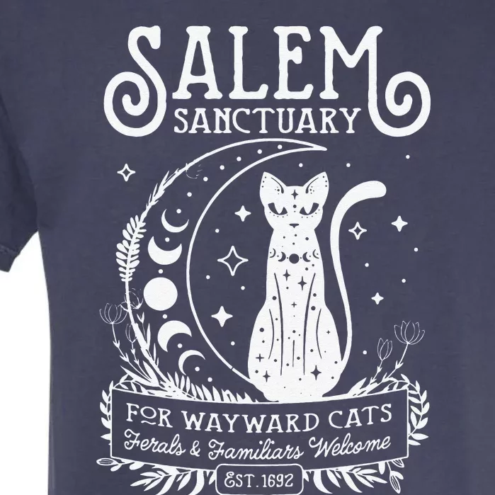 Funny Witch Salem Home For Wayward Black Cats 1692 Halloween Garment-Dyed Heavyweight T-Shirt