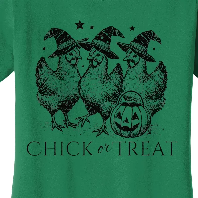 Funny Witch Spooky Chicken Halloween Costume Chick Or Treat Gift Women's T-Shirt