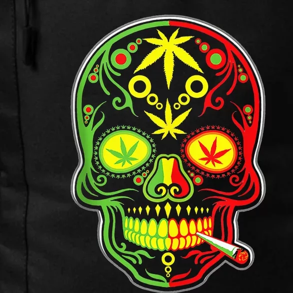 Funny Weed Sugar Skull 420 Marijuana Cannabis Cinco De Mayo Daily Commute Backpack