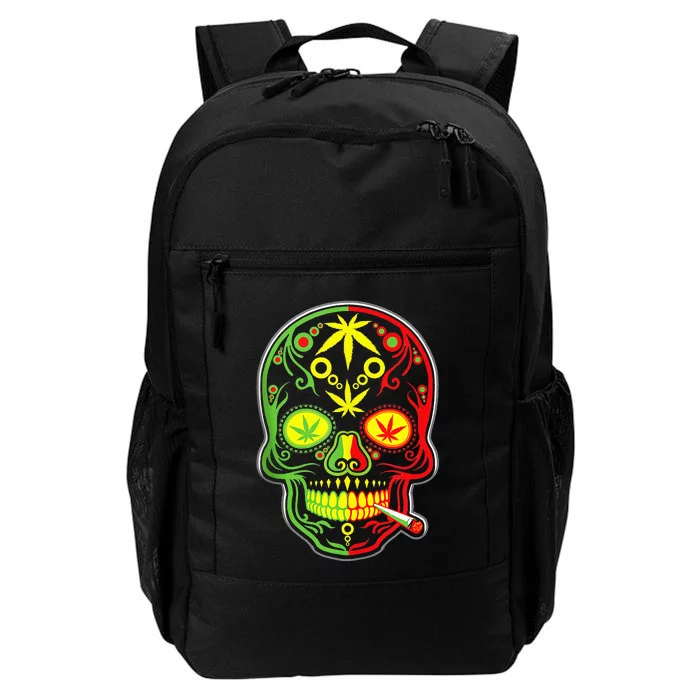 Funny Weed Sugar Skull 420 Marijuana Cannabis Cinco De Mayo Daily Commute Backpack