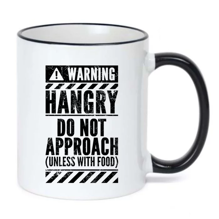 Funny Warning Sign Hangry Do Not Approach Hunger Hungry Gift Black Color Changing Mug