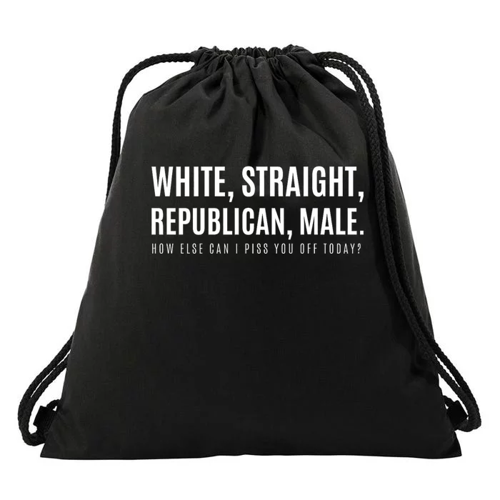 Funny White Straight Republican Male Republican Drawstring Bag