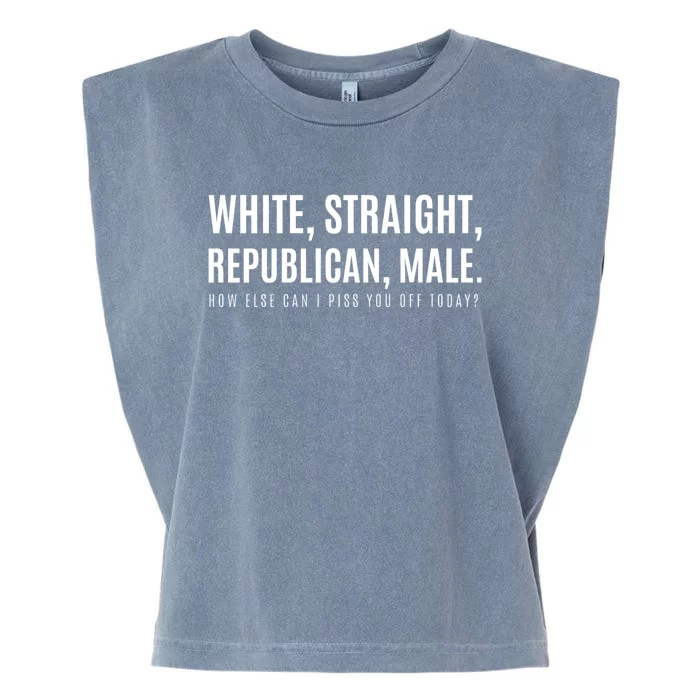 Funny White Straight Republican Male Republican Garment-Dyed Women's Muscle Tee