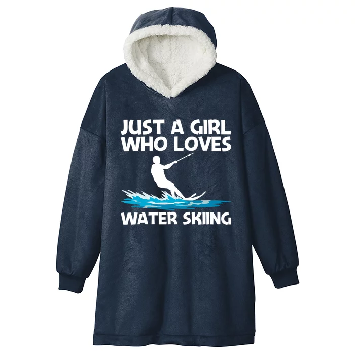 Funny Water Skiing Design Water Skier Skiing Cool Gift Hooded Wearable Blanket